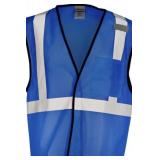 (1)PK of 5 Hi-Vis Safety Wear Royal Blue Vest
