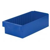 (4) AKRO- MILS Stackable Storage Blue Bins