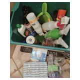 Bin of Cleaning Supplies, Sponges Bin of Cleaning Supplies, Sponges