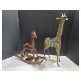 Wooden Rocking Giraffe + Glass Giraffe Wooden Rocking Giraffe + Glass Giraffe