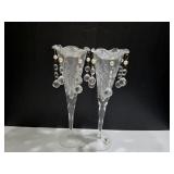 (2) 11" Crystal Candlestick Holders (2) 11" Crystal Candlestick Holders
