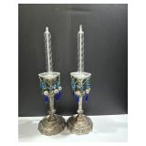 (2) Silver or Silver Plated Candlestick Holders (2) Silver or Silver Plated Candlestick Holders