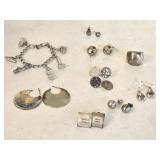 (7) Prs Earrings, Ring & Charm Bracelet (7) Prs Earrings, Ring & Charm Bracelet