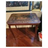 24" End Table w/ Italian Art Top 24" End Table w/ Italian Art Top
