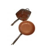 (2) Copper Coat Pans (2) Copper Coat Pans
