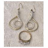 14K Gold Ring, Earrings Marked RMN 14K Gold Ring, Earrings Marked RMN