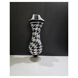 14" Glass Black & Whote Vase 14" Glass Black & Whote Vase