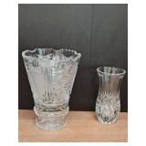 (2) Crystal Vases 7" & 5.5" (2) Crystal Vases 7" & 5.5"