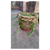 Large yard clay pot with a rope inlay designed. Large yard clay pot with a rope inlay designed.