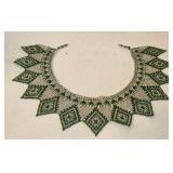 Green Beaded Choker Bib Green Beaded Choker Bib