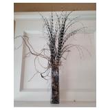 Glass Vase w/Feather Arrangement Glass Vase w/Feather Arrangement