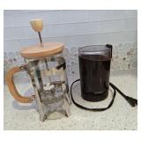 French Press & Small Coffee Grinder French Press & Small Coffee Grinder
