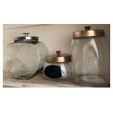 3 Glass Jars/ Canisters 3 Glass Jars/ Canisters
