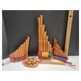 Decorative Pan Flutes, Handmade Nut Percussion Decorative Pan Flutes, Handmade Nut Percussion