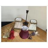 (3) Small Lamp Shades, Tassles & More (3) Small Lamp Shades, Tassles & More