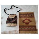 Inca Peru Satchel Bag and Small Rug Inca Peru Satchel Bag and Small Rug