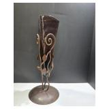 Beautiful Purple Cone Vase in Metal Stand Beautiful Purple Cone Vase in Metal Stand