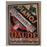 Vintage Framed French Poster Pianos Daude1970 Vintage Framed French Poster Pianos Daude1970