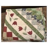 Red & Green Quilt Blanket 68" x 86"