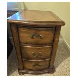 Bassett Solid Wood End Table w/3 Drawers