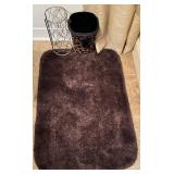 Bath Rug 35" x 25", Trash Can & Toilet Paper