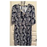 Lulu B Print Dress M, With Necklace & Earrings