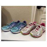 Sz: 7/2, (2) Pairs Of Oasics Shoes