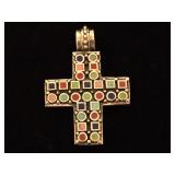 Brighton Sterling Silver Multi-Stone Cross Pendant