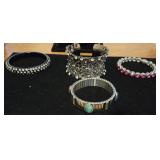 (3) Beaded Bracelets, Cuff Bracelet,  Necklace &