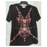 Savanna Jane Embroidered Top Black