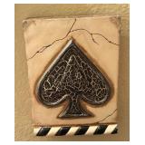8" x 6" Heavy Wall Decor Ceramic Black Spade