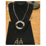 Geometric Necklace & Earrings