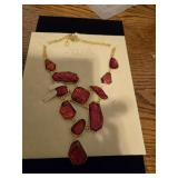 NIB Amrita Singh Red & Gold Beaded Necklace