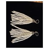 Aubrey Alexander White Fringe Earrings