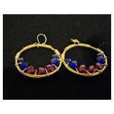 Aubrey Alexander Red_Blue Beaded Earrings