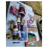 Christmas Ribbons Bows Bags Tissue Paper and