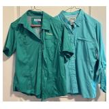 2 Magellan Green Shirts Medium