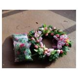 Wreath w/Flower Vine Accessories
