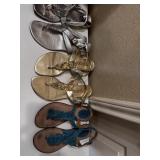 Sz: 6.5, (3) Pairs Of Womenï¿½s Open Toe Sandals