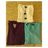 (3) Chicos Cable Knit Sweaters Sz S/XS