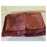 12 Velvet Placemats, Vintage Embroidered N