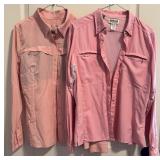 2 Pink Sportswear Shirts Medium