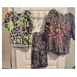 Ladies Animal Print Shirts & Pants Size Small