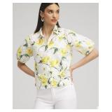 Chicoï¿½s Floral Eyelet Shirt Size 4