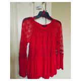Red Lace Top Small