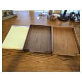 (2) Wooden Paper Keepers & 4 Ledger Pads