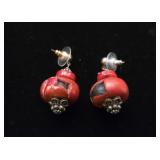 Red Coral Earrings