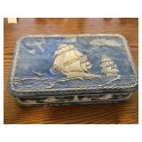 Vintage Incolay Blue & White Stone Nautical