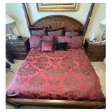 Burgundy & Brown King Size Bedding & Pillows