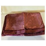 (12) Velvet Placemats, Vintage Cloth Embroidered